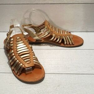 AEO metallic gold huarache woman sandals size 7